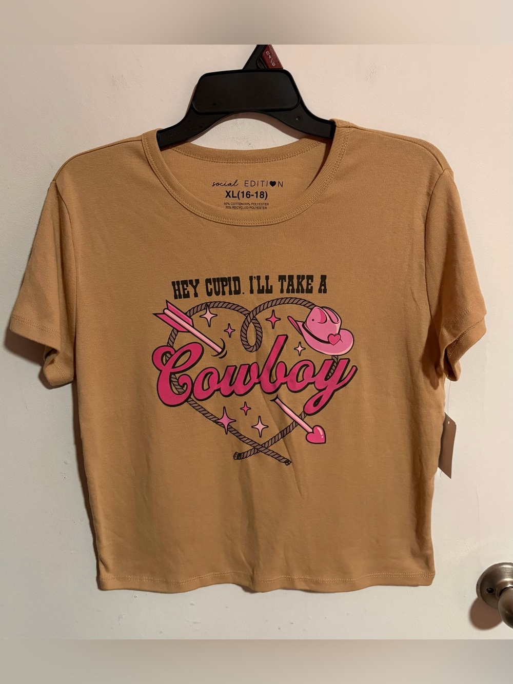 NWT Social Edition “Hey Cupid” Cowboy Graphic T-Shirt